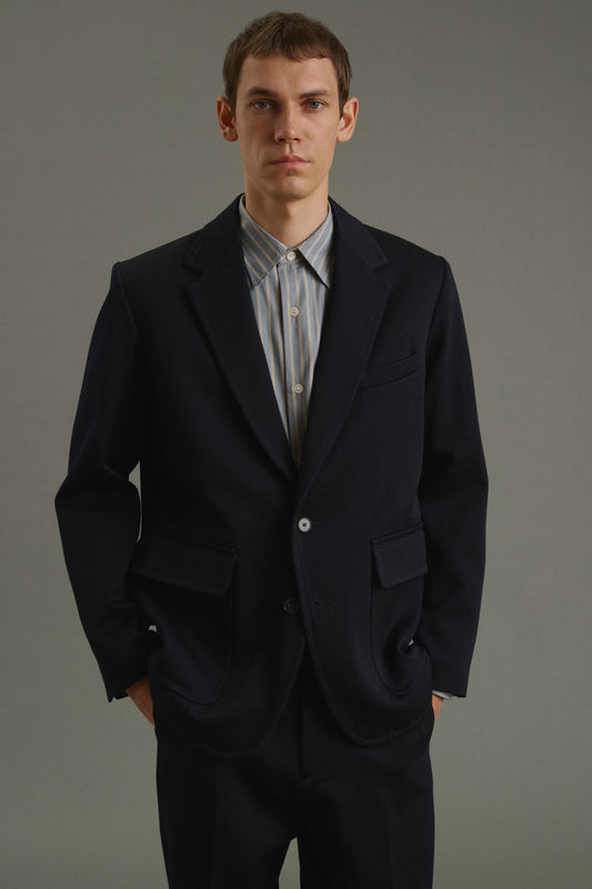 Jacke Clement - Dunkles Marineblau - Wolle - Herren