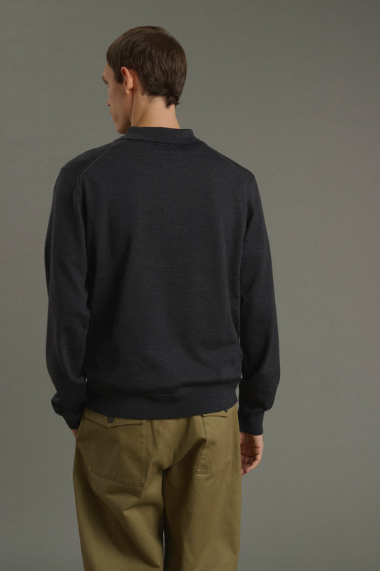 Pull Etienne - Gris Anthracite - Laine Mérinos - Homme