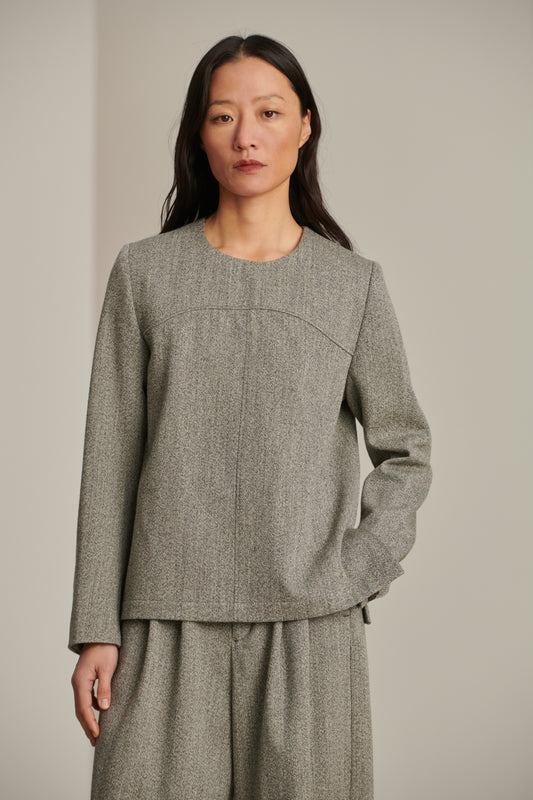 Hemd Clarisse - Grau Meliert - Wolle - Damen