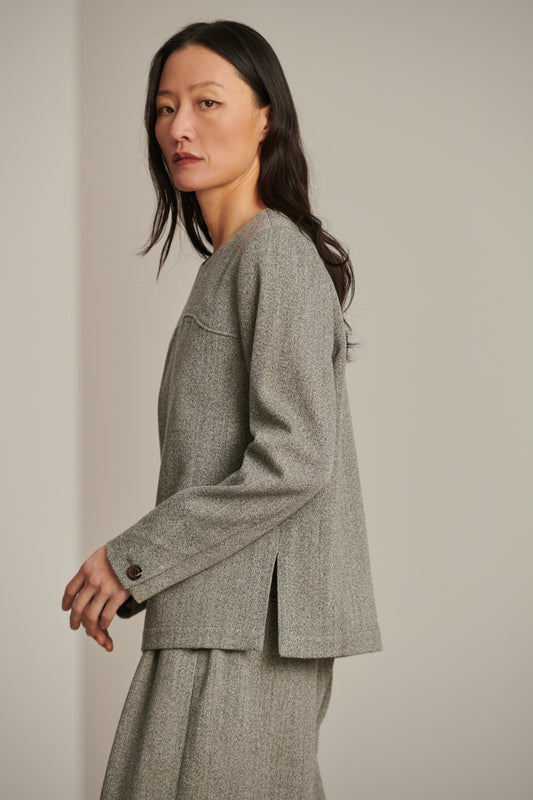 Hemd Clarisse - Grau Meliert - Wolle - Damen