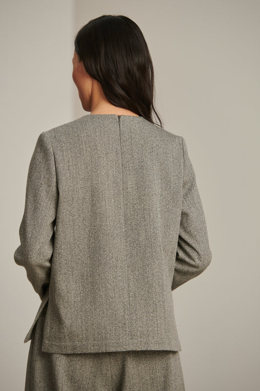 Hemd Clarisse - Grau Meliert - Wolle - Damen