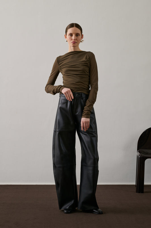 Tee-Shirt Gaia - Marron/Kaki - Coton - Femme