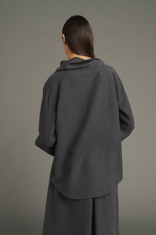 Bluse Laila - Anthrazitgrau - Seide - Damen