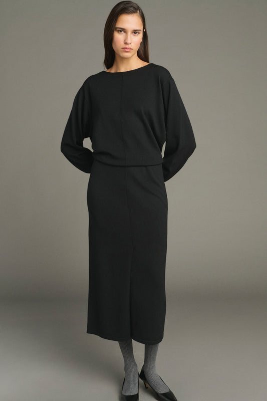 Robe Kathleen - Noir - Laine Mérinos - Femme