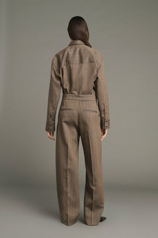Pantalon Jocelyn - Marron/Parme - Laine - Femme