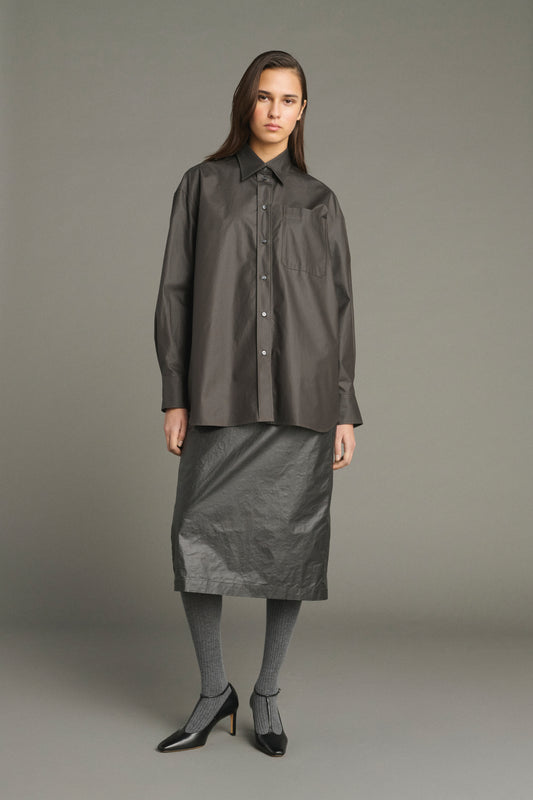 Hemd Carlotta – Dunkelbraun – Baumwolle – Damen