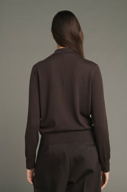Hailey Cardigan - Chocolate - Merino Wool - Women