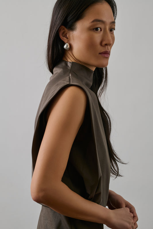 Robe Gemma - Marron/Taupe - Coton - Femme