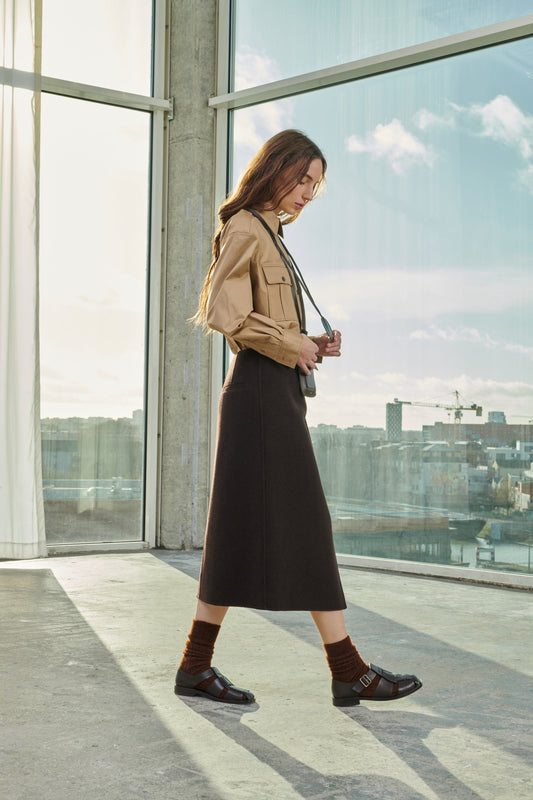 SKIRT WALES BROWN MARL