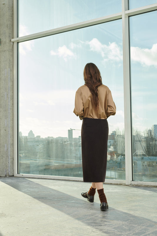 SKIRT WALES BROWN MARL