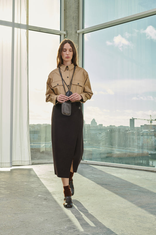 SKIRT WALES BROWN MARL