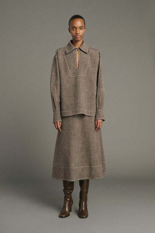 Bluse Jana - Braun Chiné - Damen