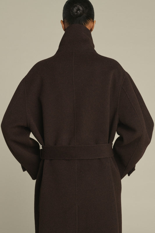 Manteau James - Marron Foncé - Laine - Femme