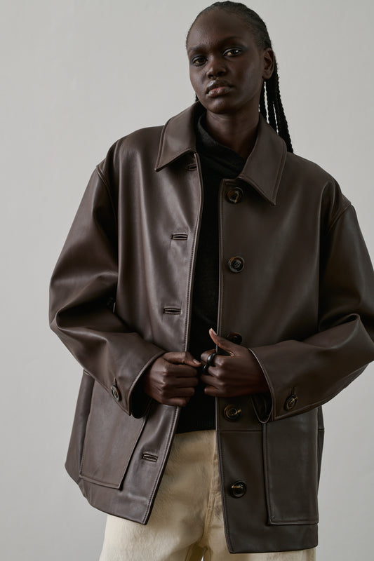 Veste Vincenzo - Taupe - Cuir - Femme