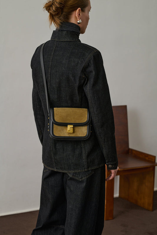 Tasche Bellissima Mini - Bronze/Schwarz - Leder - Damen