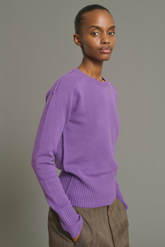Pullover Jamie – Violett – Merinowolle – Damen
