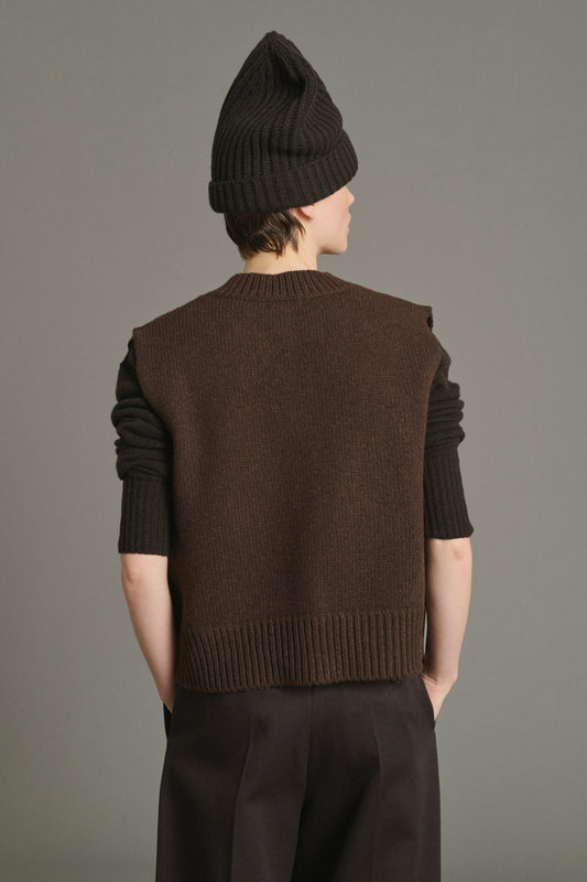 Cardigan Kalyanee – Schokolade – Wolle – Damen