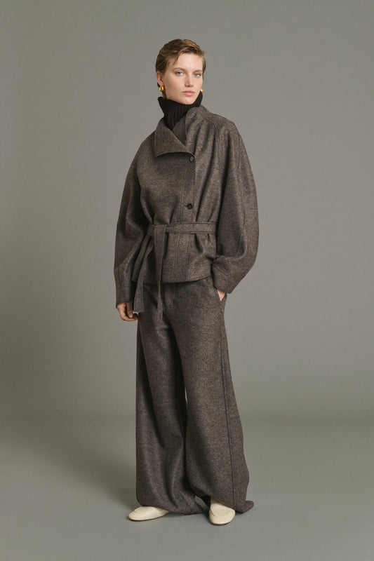 Hose Gibson - Taupe Meliert - Wolle - Damen