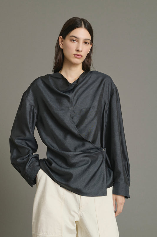 Bluse Jenny – Anthrazitgrau – Seide – Damen