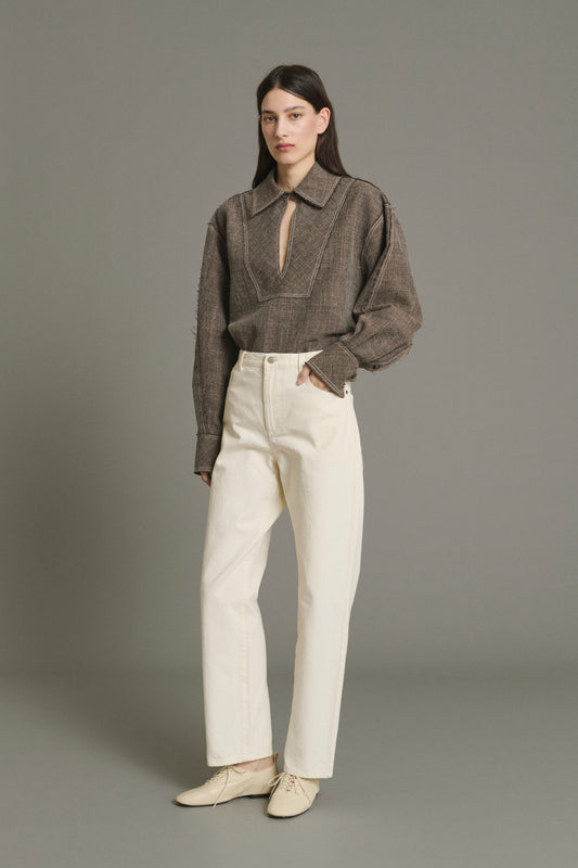 Jeans Barnabe - Écru weicher Denim Damen - Soeur