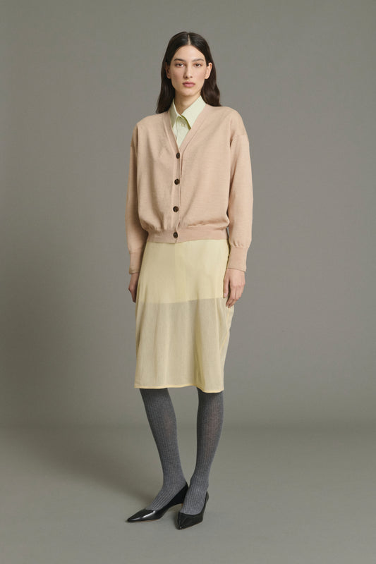 Cardigan Idem - Beige-Rosa - Merinowolle - Damen
