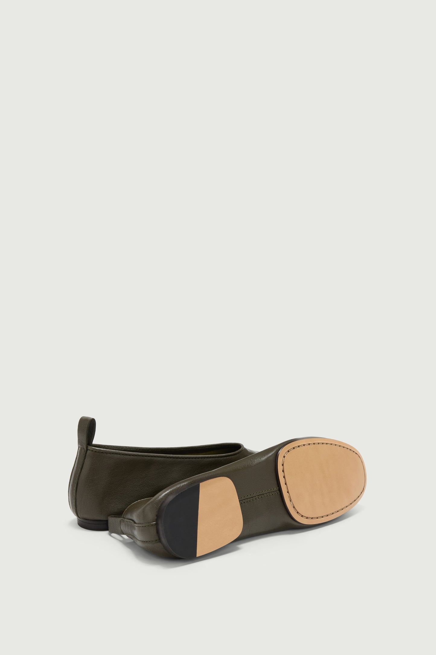 Ballerinas Bala – Dunkelkaki – Leder – Damen