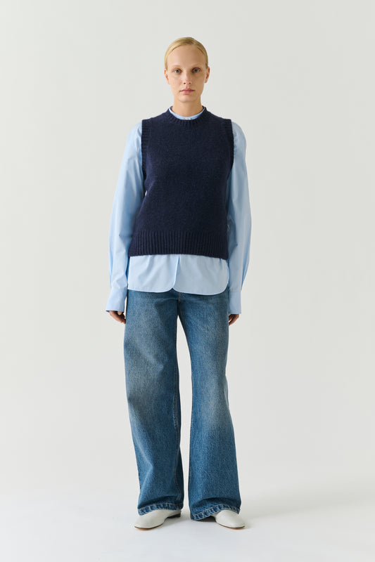 Pullover Namaste – Navy – Wolle – Damen