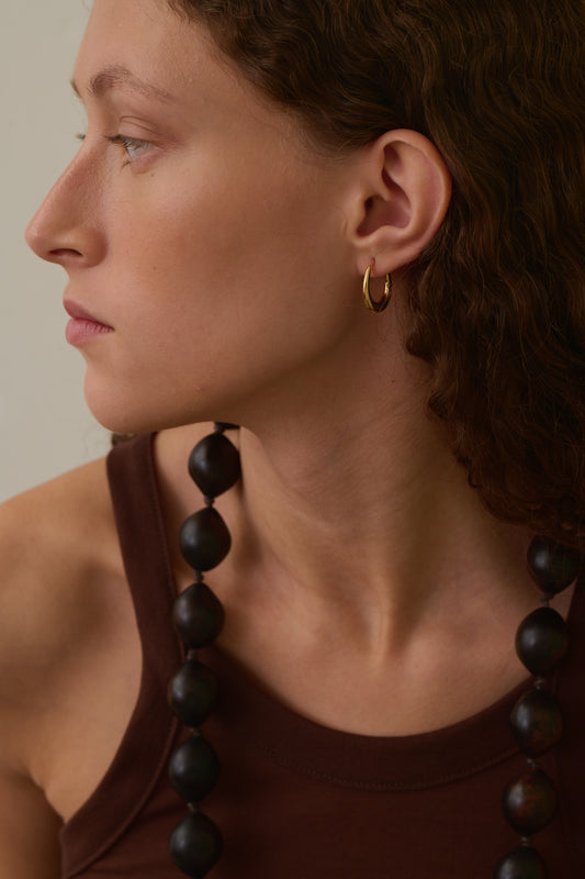 Grandes Créoles - Gold - Ligne Plate - Femme