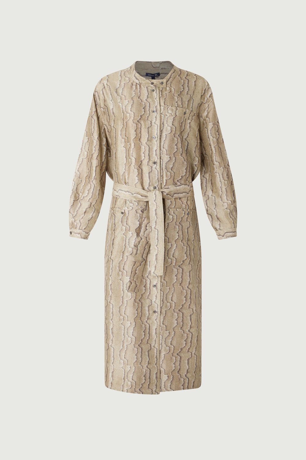 Belle Dress - Grey/Green - Silk - Women
