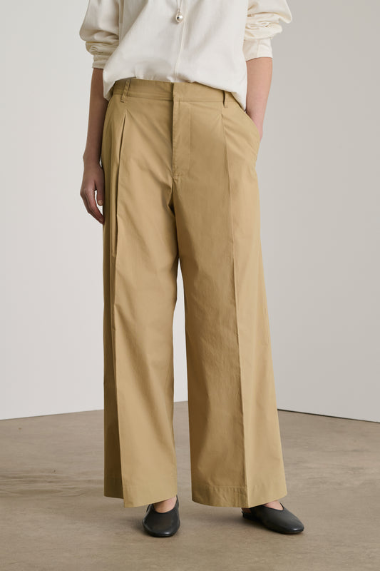 Pantalon Devy - Beige Foncé - Coton - Femme