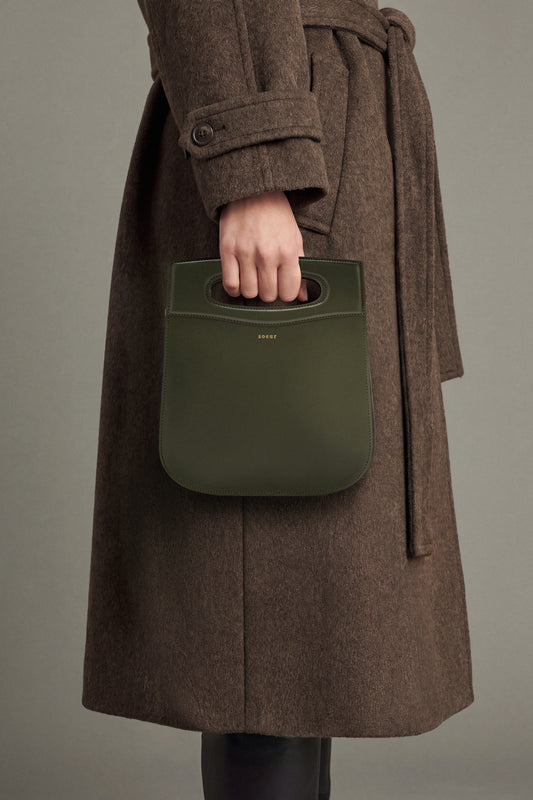 Tasche Cheri – Militärgrün, ikonisches Leder – Soeur