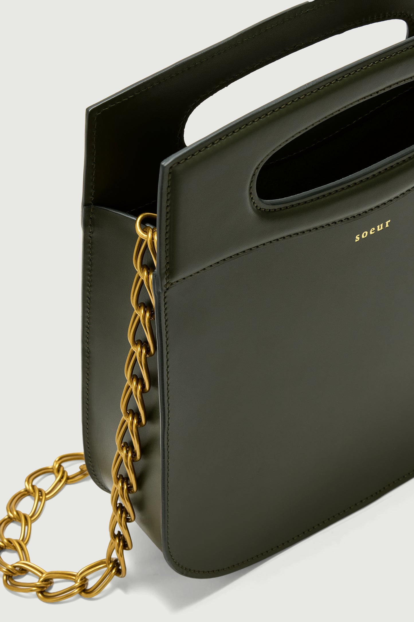 Sac Cheri - Vert Militaire - Cuir - Femme