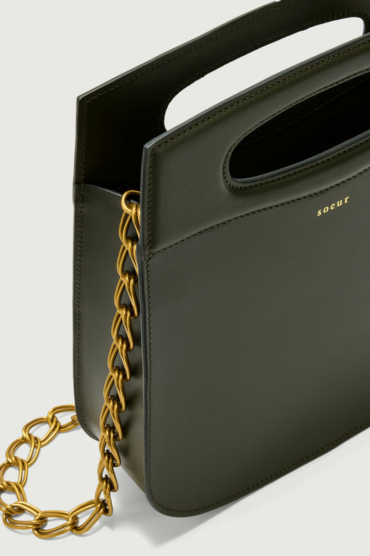 Sac Cheri - Vert Militaire - Cuir - Femme