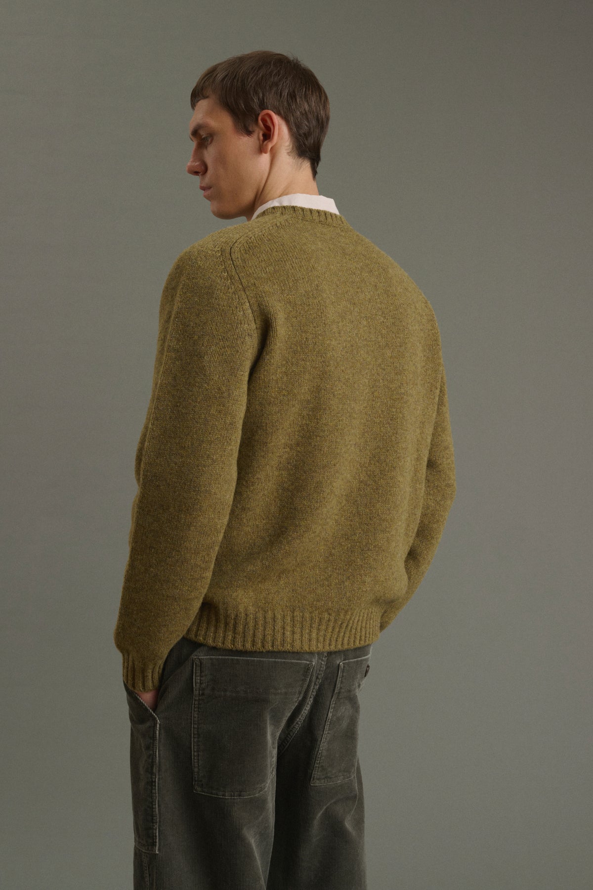 Pullover Isamu - Heathered Khaki - Wool - Men vue 2