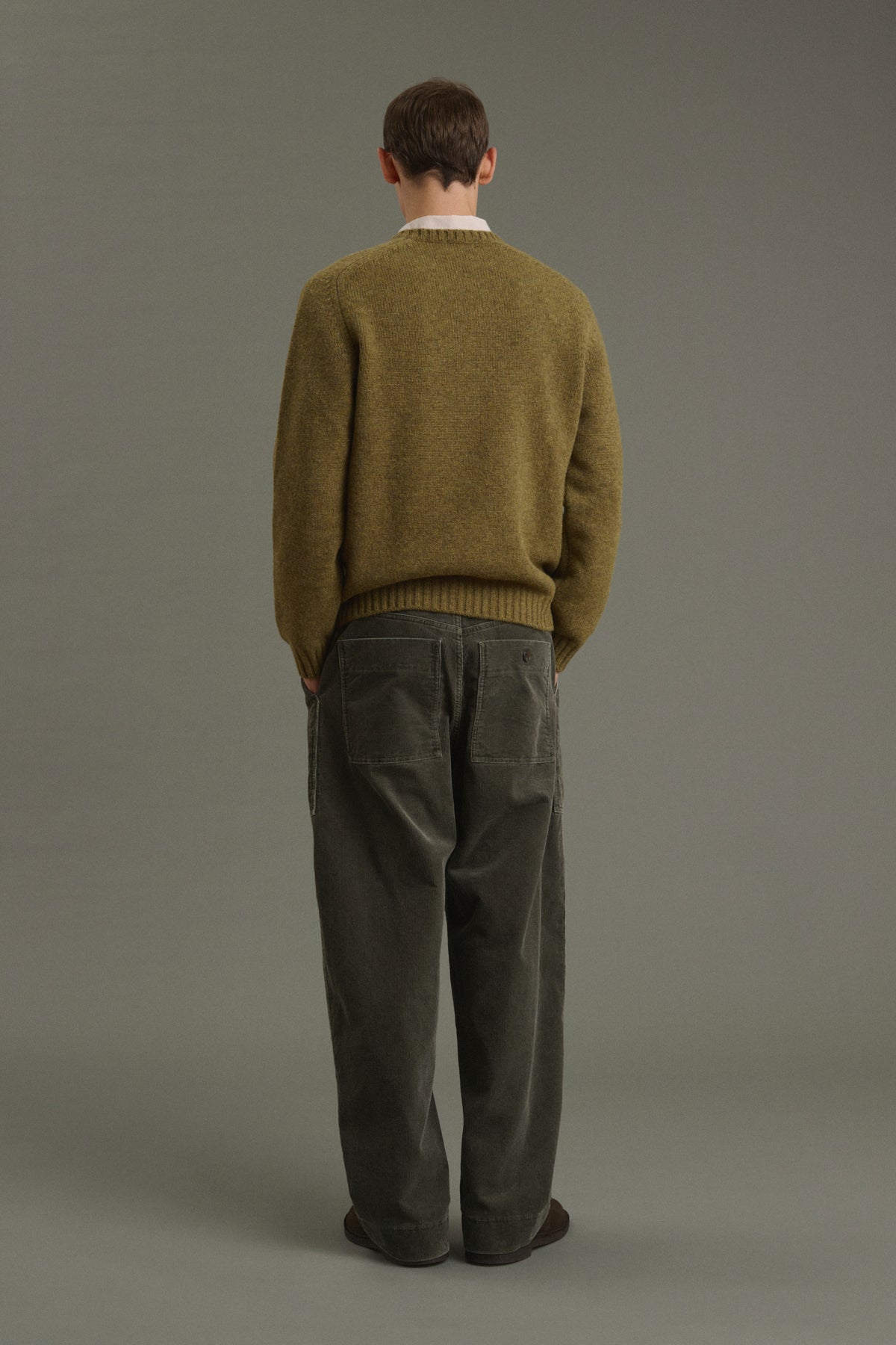Pullover Isamu - Heathered Khaki - Wool - Men vue 3