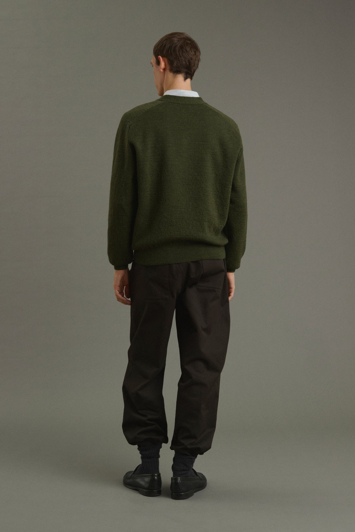 Pullover Themo - Dunkelgrün - Wolle - Herren vue 2