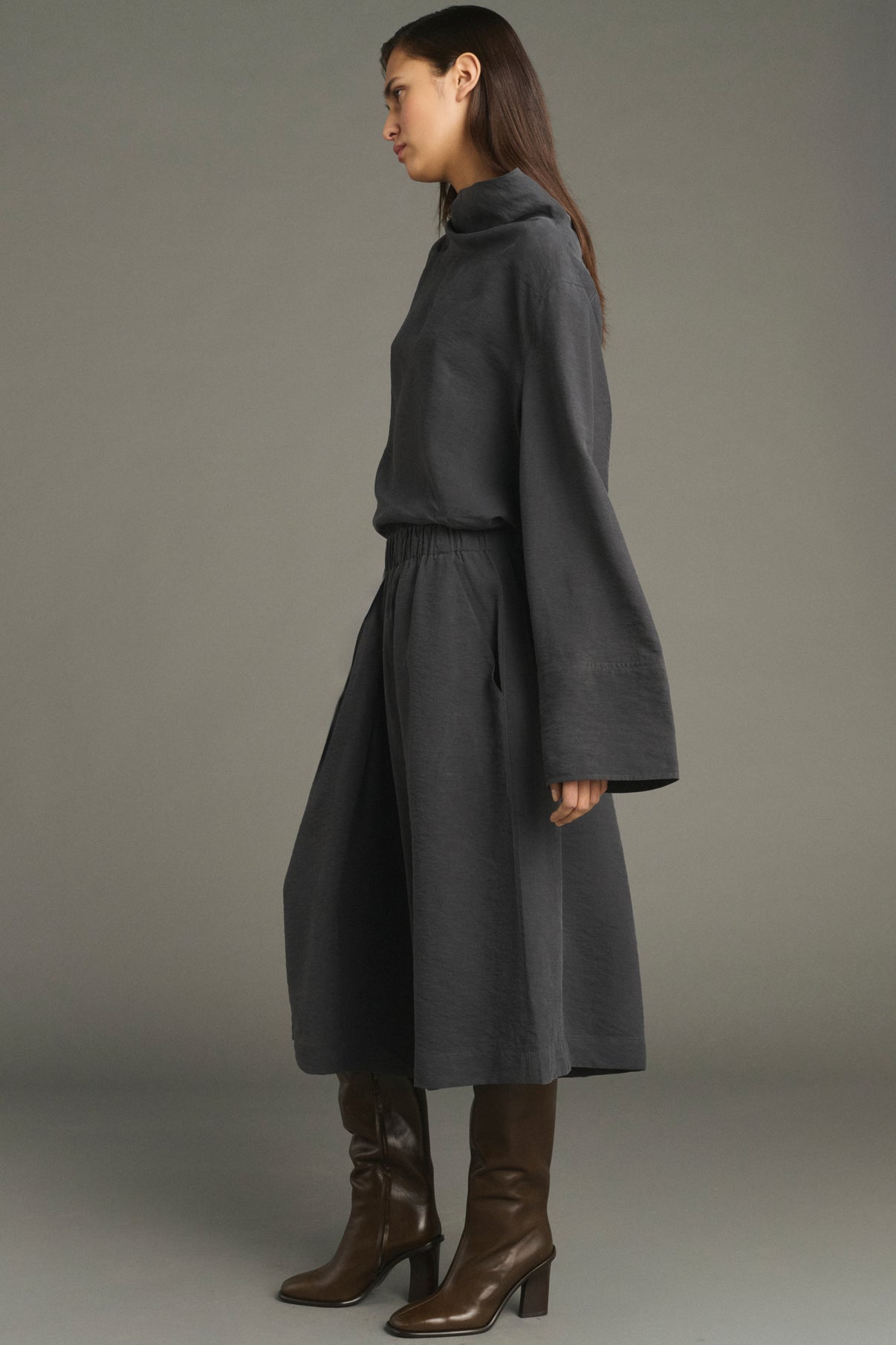 Bermuda Lexie - Gris Anthracite - Soie - Femme vue 2