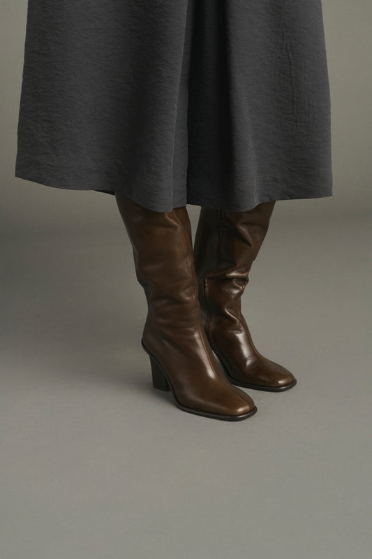 Stiefel Livia - Dunkelbraun - Leder - Damen