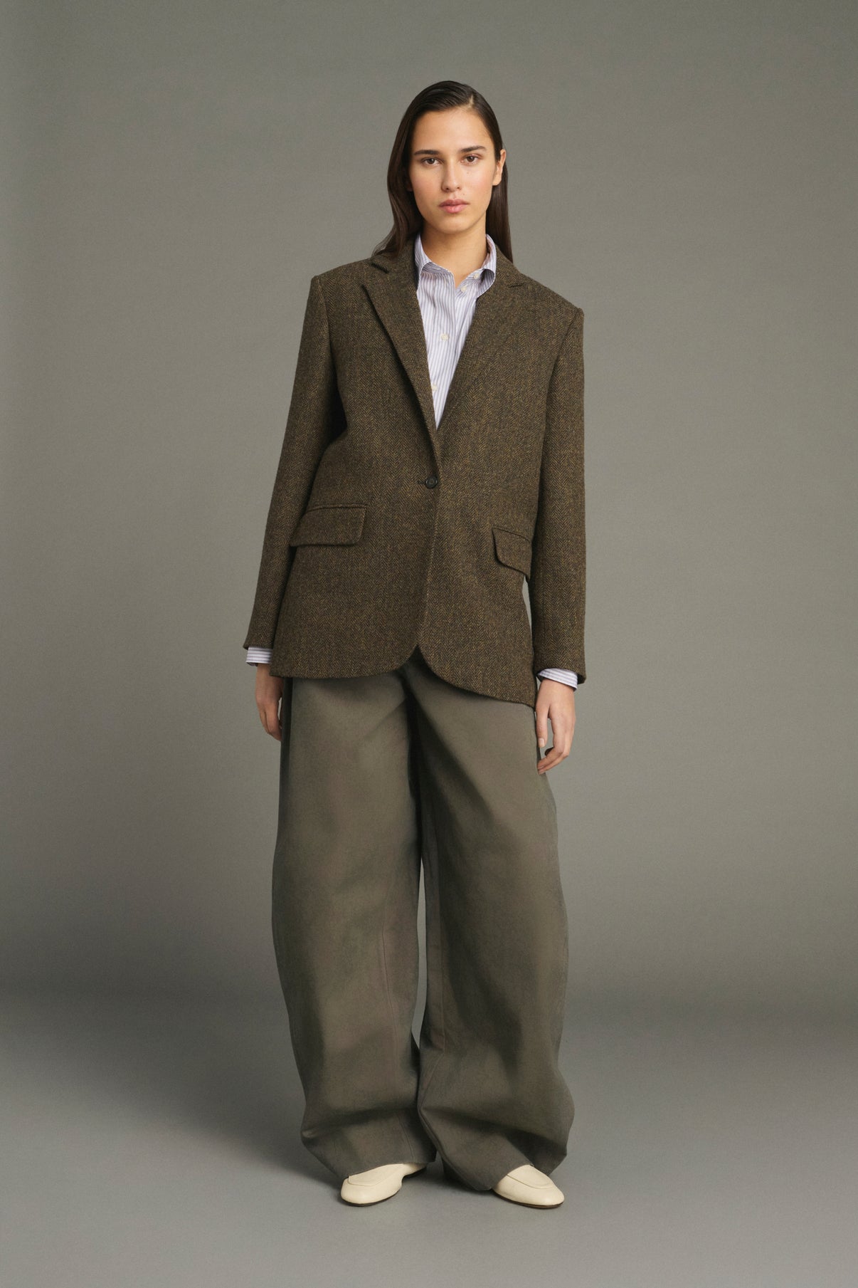 Sevres Jacket - Brown/Navy - Wool - Women vue 1
