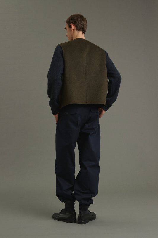 Jacke Romain - Meliertes Khaki - Doppelseitiger Stoff - Herren