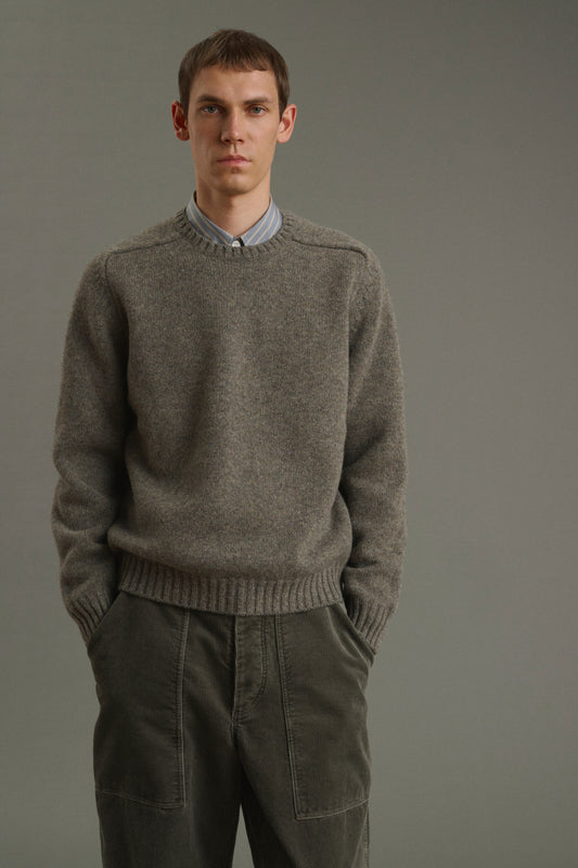 Pull Isamu - Vert De Gris - Laine - Homme