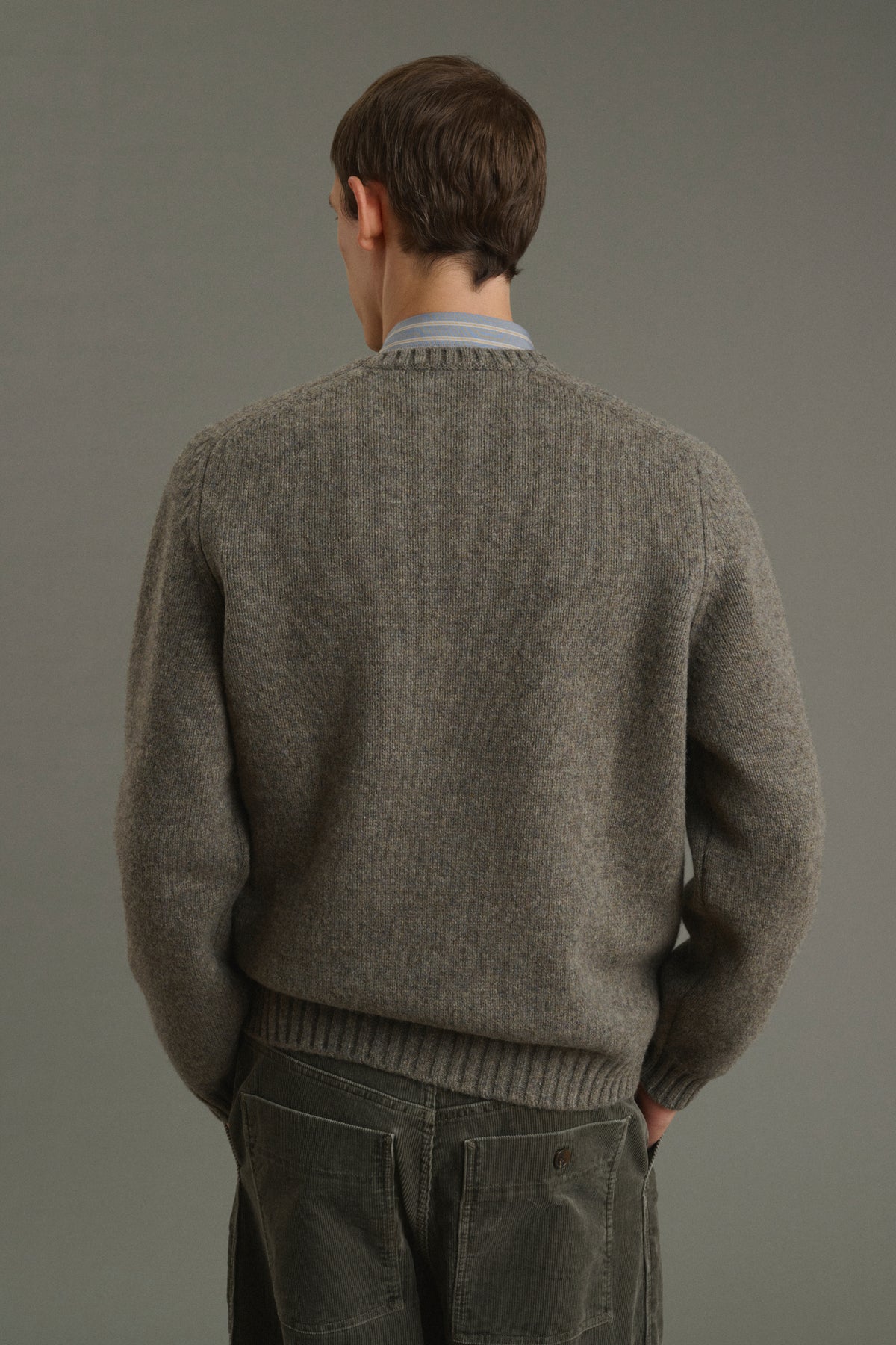 Pullover Isamu - Graugrün - Wolle - Herren