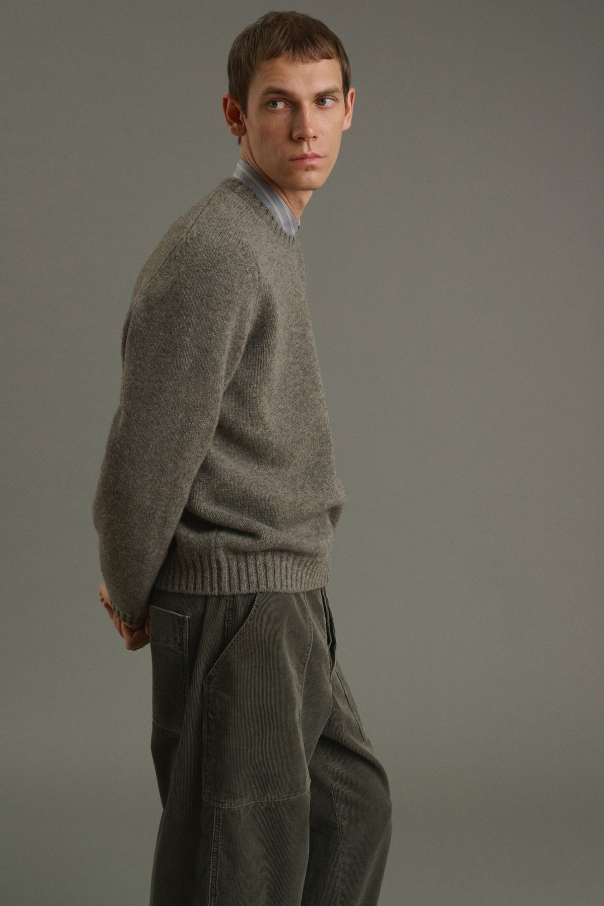 Pullover Isamu - Graugrün - Wolle - Herren vue 5