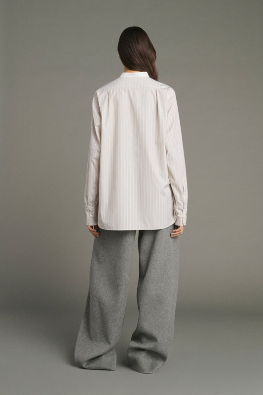 Lucile shirt - Hazelnut/Ecru - Cotton - Women