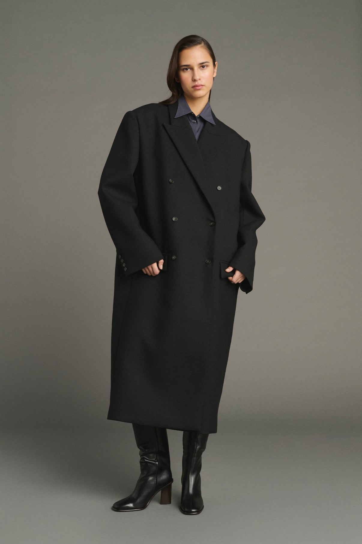 Manteau Jim - Noir - Laine - Femme vue 1