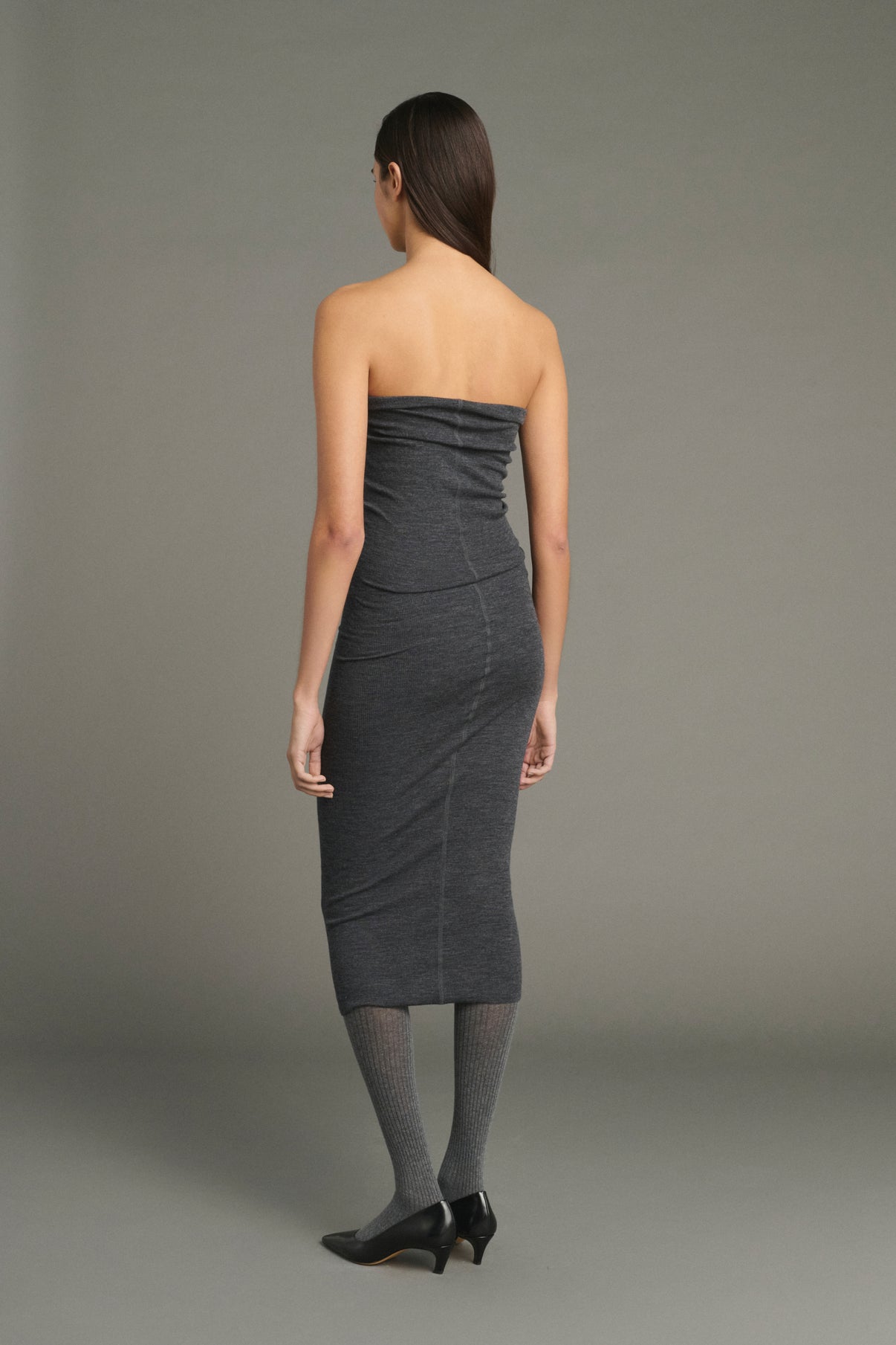 Kleid Lilia – Anthrazitgrau – Wolle – Damen vue 2