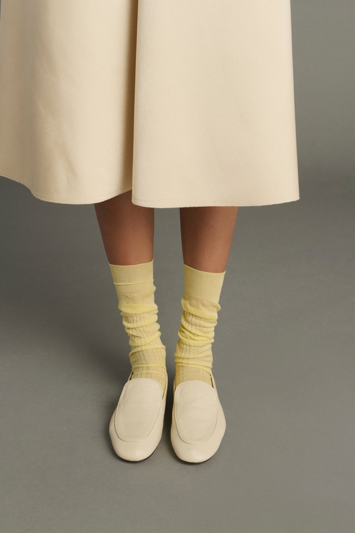 Chaussettes Bach - Jaune Pâle - Coton - Femme vue 2