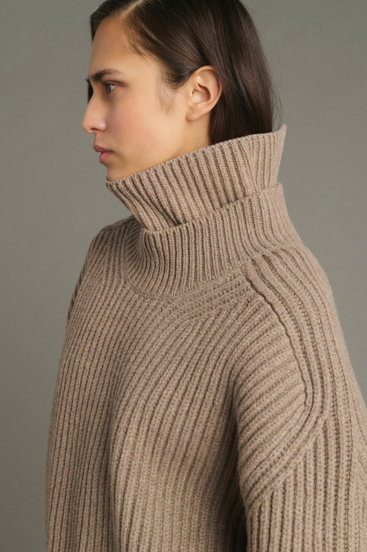 Col Gad - Beige Chiné - Laine Mérinos - Femme