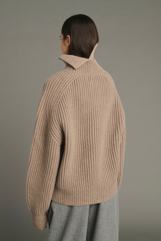 Col Gad - Beige Chiné - Laine Mérinos - Femme