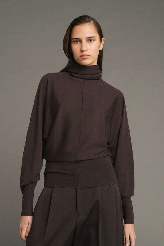 Pullover Lindsay – Schokolade – Merinowolle – Damen